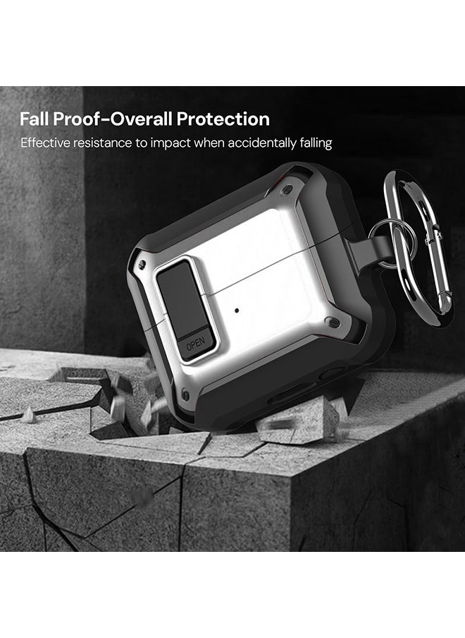O Ozone - Case For Samsung Galaxy Buds3 & Galaxy Buds 3 Pro Case Cover (2024), Rugged Armor Shockproof Hard Shell Protection Case with Secure Lock Clip - White - Image 1