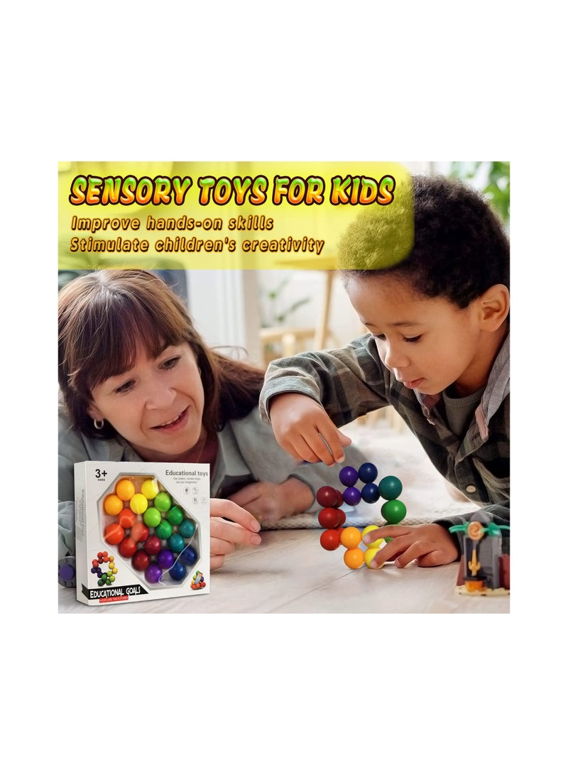 Zikra Pop Bubble Fidget Sensory Fidget Toys Autism Puzzle Ball Toddler Toys Autistic Twist Figit ADHD Fidgits Desk Toys Traveling Toys Educational Learning Toys Montessori Desk Toys for Girls Boy - Image 5