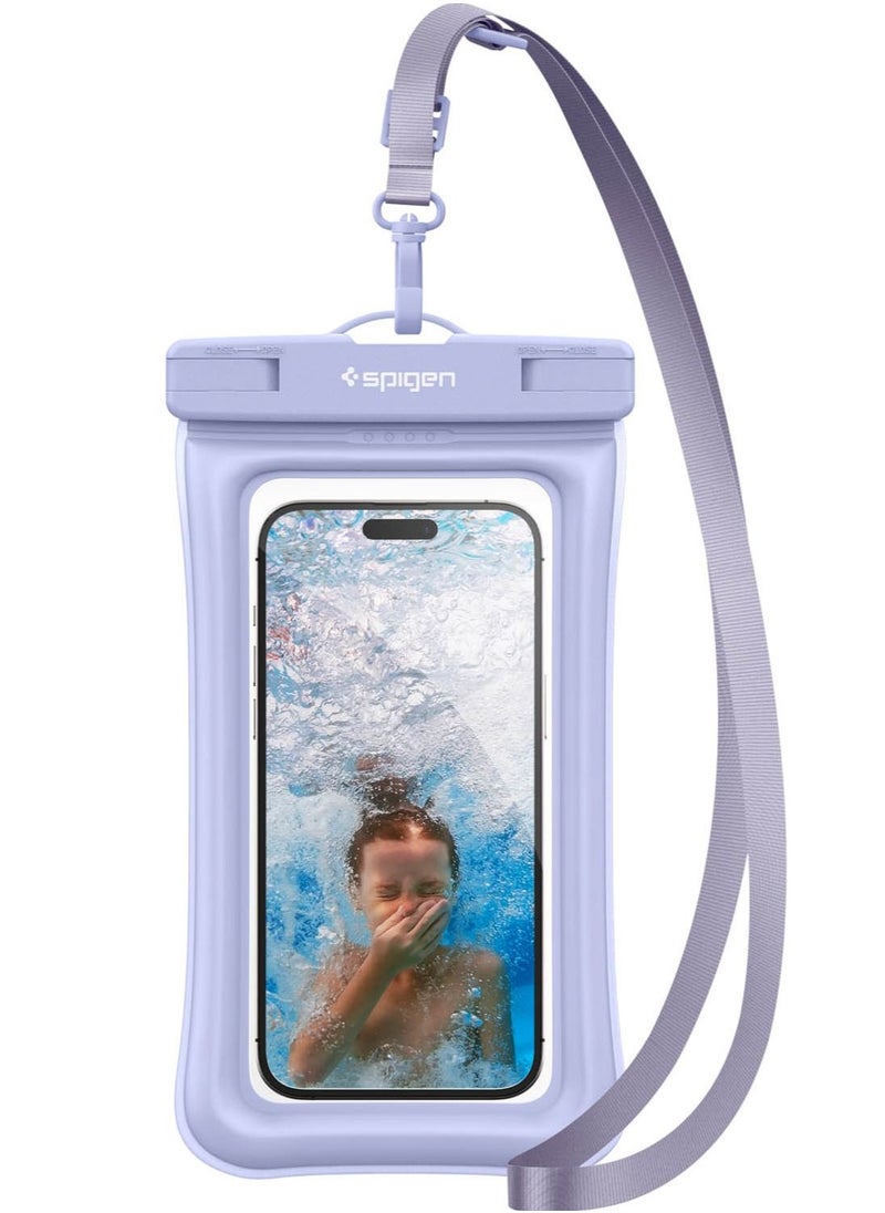 Spigen - Aqua Shield Floating Universal Waterproof Phone Underwater Case Cover [1 Pack] IPX8 Pouch A610 Compatible with iPhone, Samsung Galaxy and Smartphone Up to 6.9 inches - Aqua Blue - Image 1