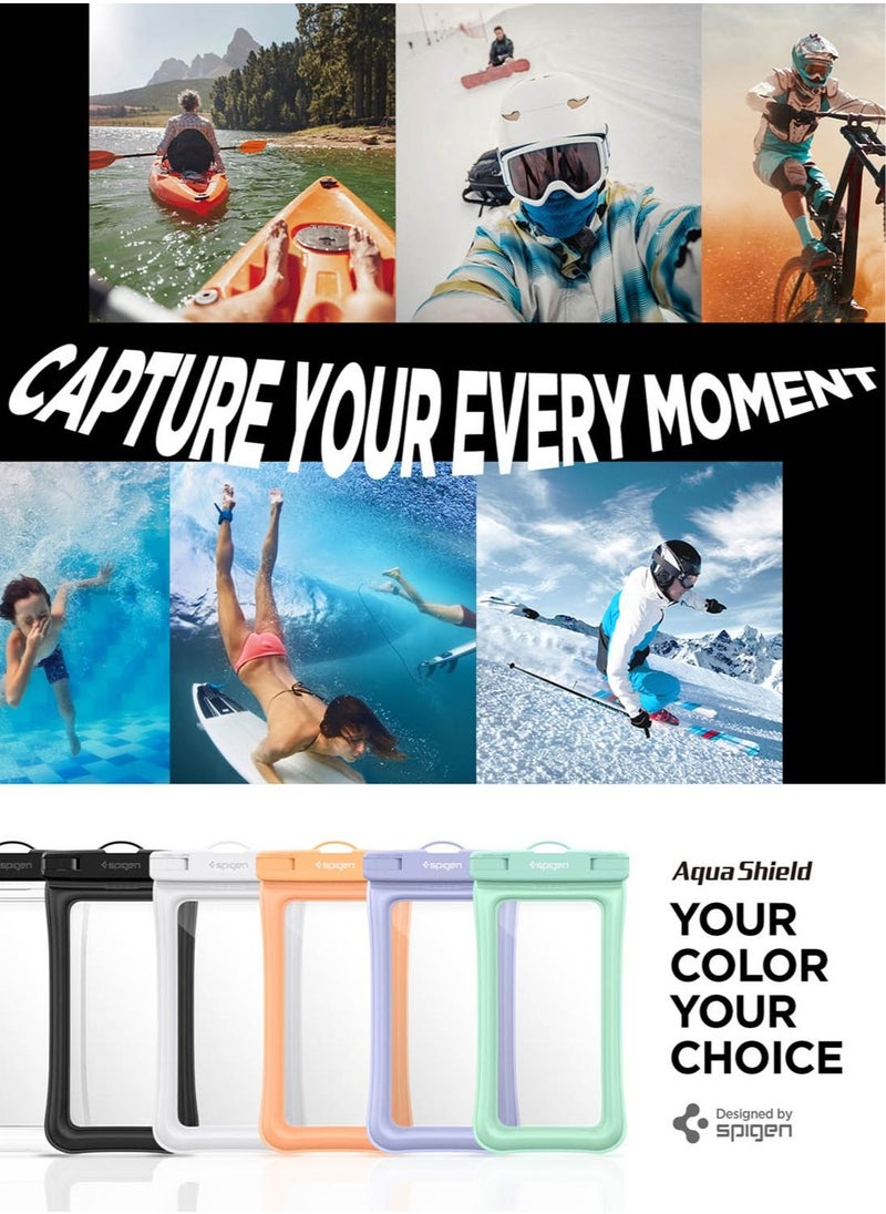 Spigen - Aqua Shield Floating Universal Waterproof Phone Underwater Case Cover [1 Pack] IPX8 Pouch A610 Compatible with iPhone, Samsung Galaxy and Smartphone Up to 6.9 inches - Aqua Blue - Image 1