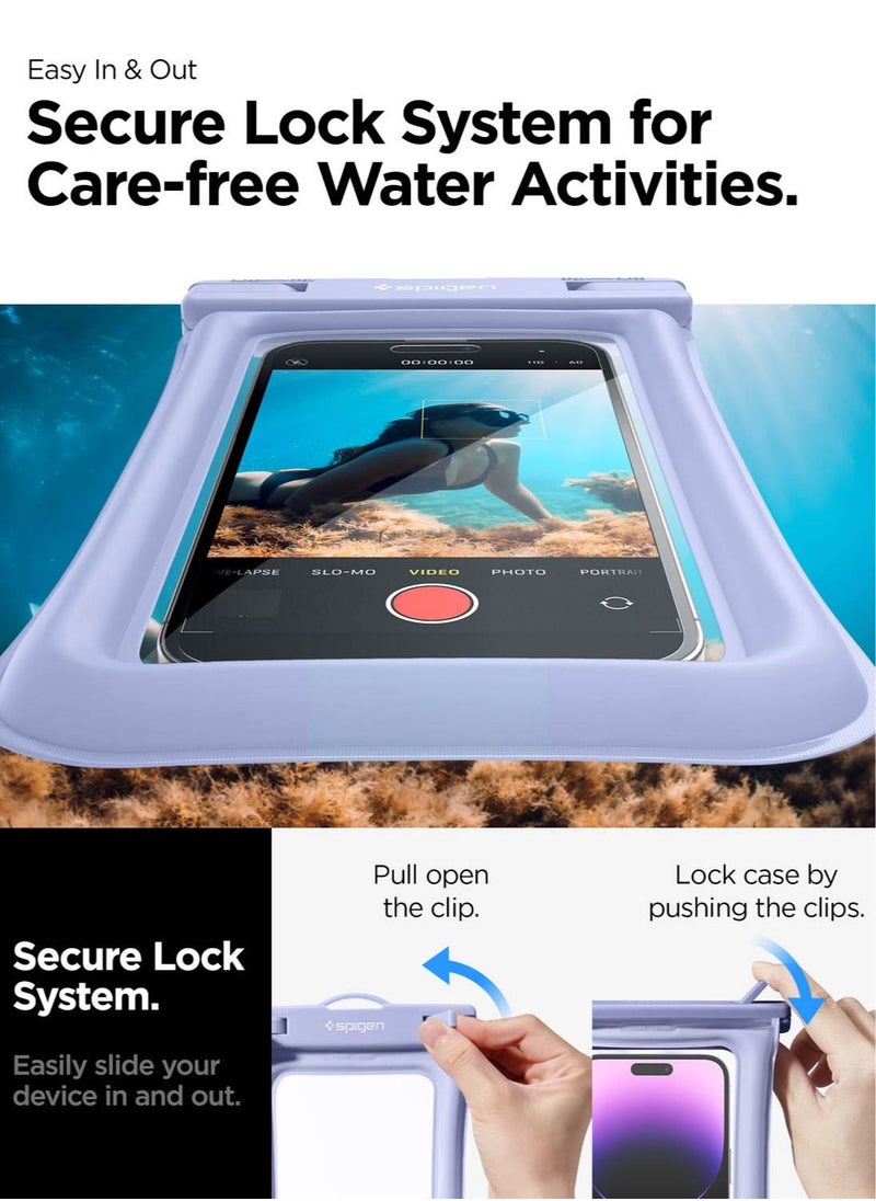 Spigen - Aqua Shield Floating Universal Waterproof Phone Underwater Case Cover [1 Pack] IPX8 Pouch A610 Compatible with iPhone, Samsung Galaxy and Smartphone Up to 6.9 inches - Aqua Blue - Image 1