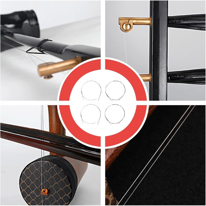 Abaodam 4pcs Erhu String Set Inner Outer Replacement Strings for Erhu Sound Easy Installation Design Assorted Options for Traditional Chinese Instrument - Image 5