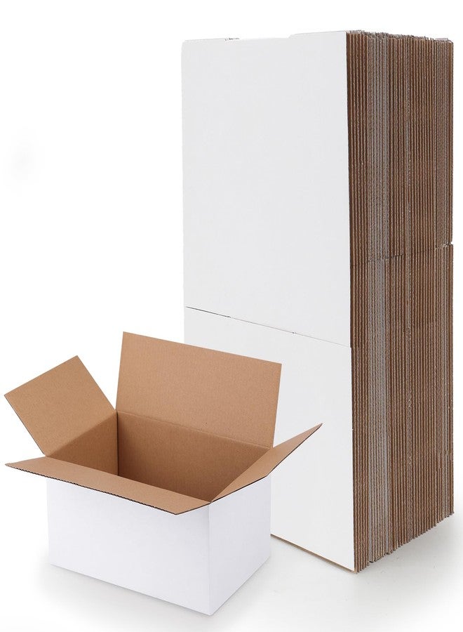 RLAVBL 9x6x4 Inches Shipping Boxes Set of 40,White Small Corrugated Cardboard Box - Image 1