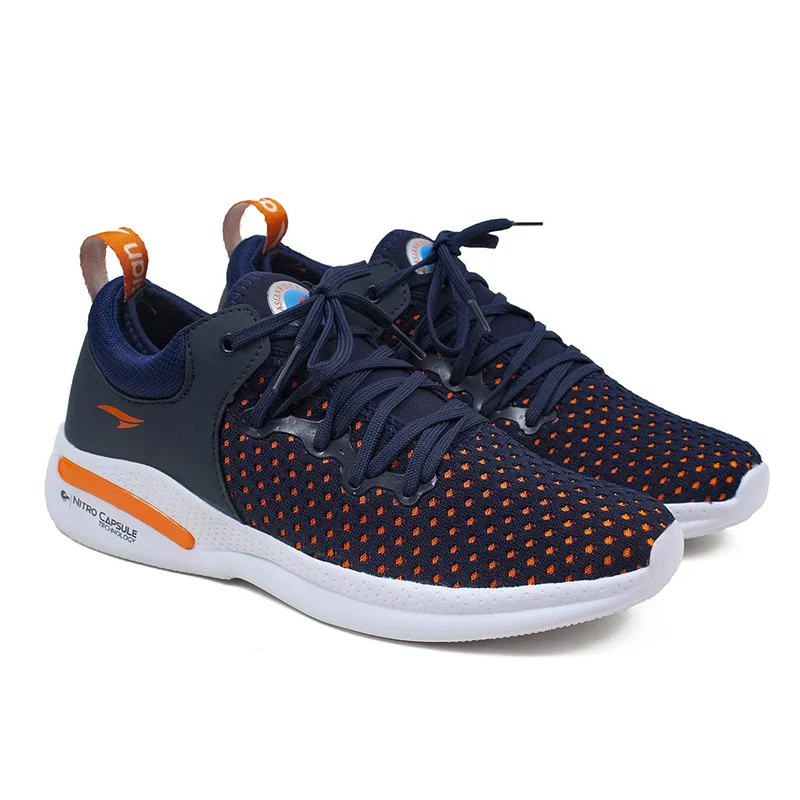 Asian Men's Running Shoes in Navy and Orange for Men and Boys