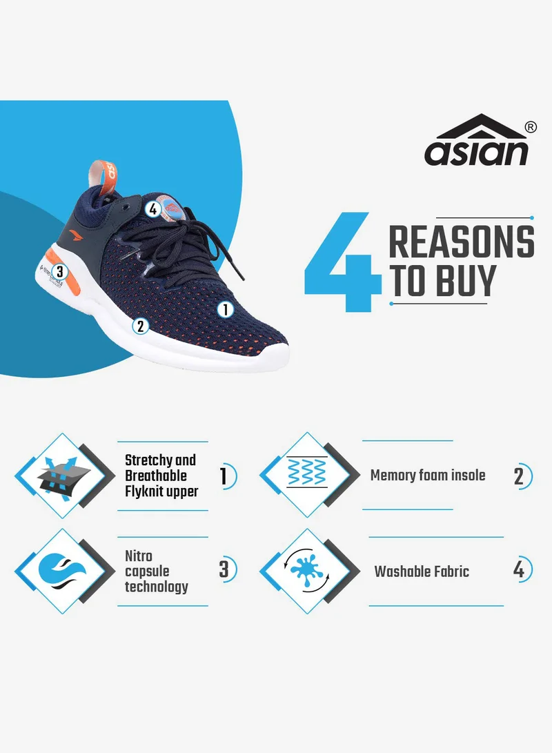 Asian  Men's Running Shoes in Navy and Orange for Men and Boys for Men | Best Price UAE