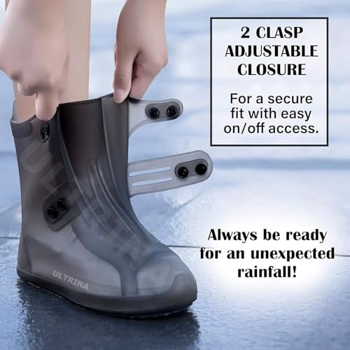 ULTRINA Waterproof Shoe Covers Reusable, Non-Slip, Rainy Day Silicone Shoe Cover for Men, Women | Overshoes Protectors For Kitchen, Indoor, Outdoors, Hiking, Camping & Garden Use 1 Pair Multicolor. - Image 5
