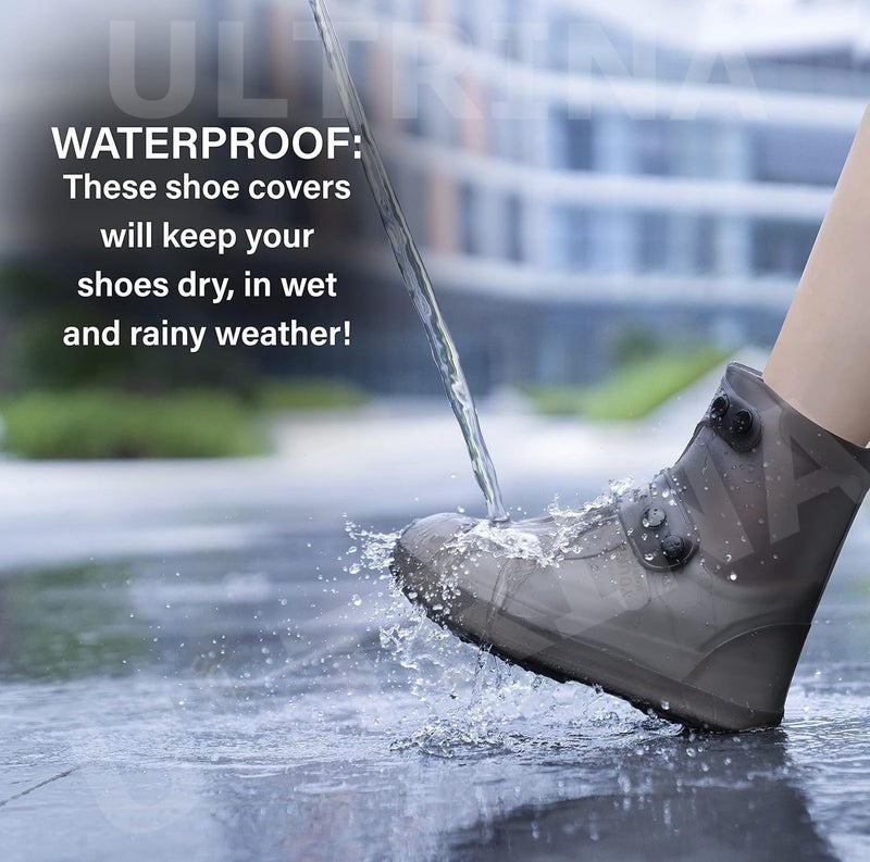 ULTRINA Waterproof Shoe Covers Reusable, Non-Slip, Rainy Day Silicone Shoe Cover for Men, Women | Overshoes Protectors For Kitchen, Indoor, Outdoors, Hiking, Camping & Garden Use 1 Pair Multicolor. - Image 2