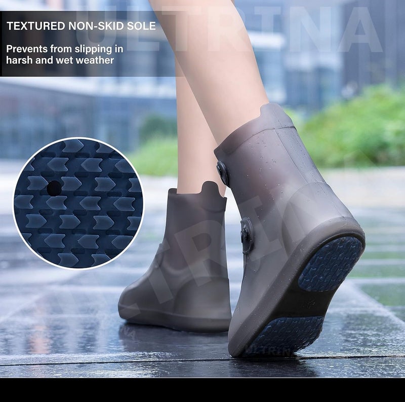 ULTRINA Waterproof Shoe Covers Reusable, Non-Slip, Rainy Day Silicone Shoe Cover for Men, Women | Overshoes Protectors For Kitchen, Indoor, Outdoors, Hiking, Camping & Garden Use 1 Pair Multicolor. - Image 3