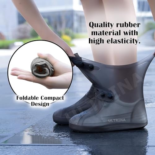 ULTRINA Waterproof Shoe Covers Reusable, Non-Slip, Rainy Day Silicone Shoe Cover for Men, Women | Overshoes Protectors For Kitchen, Indoor, Outdoors, Hiking, Camping & Garden Use 1 Pair Multicolor. - Image 4