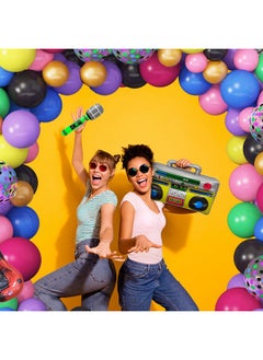 80S 90S Theme Party Decorations, 90Pcs Balloon Garland Kit 6Pcs Inflatable Disco Ball Radio Boom Box Retro Mobile Phone Guitar Microphone Balloons For Back To 80S 90S Hip Hop Birthday Supplies - pzsku/Z815A8BD8909ED8C552FAZ/45/_/1734347308/e6ec546c-3a0b-4a6d-a0a5-adf77fa3c991