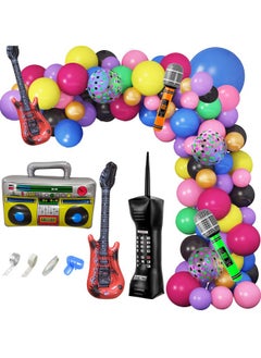 80S 90S Theme Party Decorations, 90Pcs Balloon Garland Kit 6Pcs Inflatable Disco Ball Radio Boom Box Retro Mobile Phone Guitar Microphone Balloons For Back To 80S 90S Hip Hop Birthday Supplies - pzsku/Z815A8BD8909ED8C552FAZ/45/_/1734347312/8d809b92-66fb-48e4-9330-6247e6dfef7d