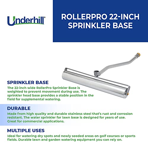 Underhill RollerPro 22-Inch Portable Sprinkler System Base for Brass Impact Sprinkler, Lawn Turf Irrigation System, 1-Inch FHT x 1-Inch FPT, A-RP221 - Image 3