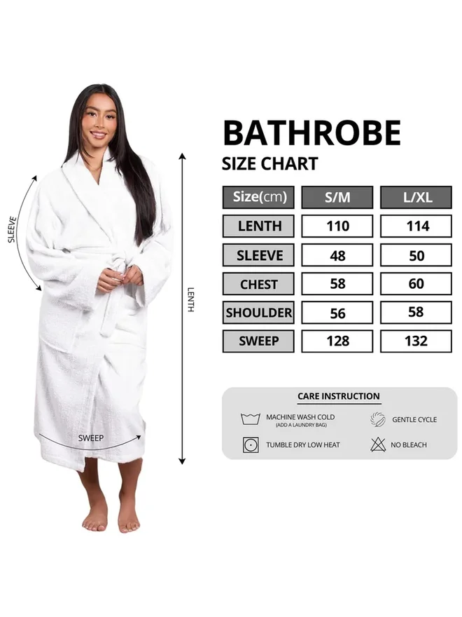 1Chase 1CHASE Luxury Cotton Shawl Bathrobe