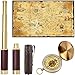 Aubric Pirate Spyglass Telescope Treasure Map Pocket Compass Kids Toys Set Handheld Collapsible 25x30 Zoomable Monocular Polyester Fabric Huge Map  Golden Compass Boys Gift for Pirate Lovers - Image 4