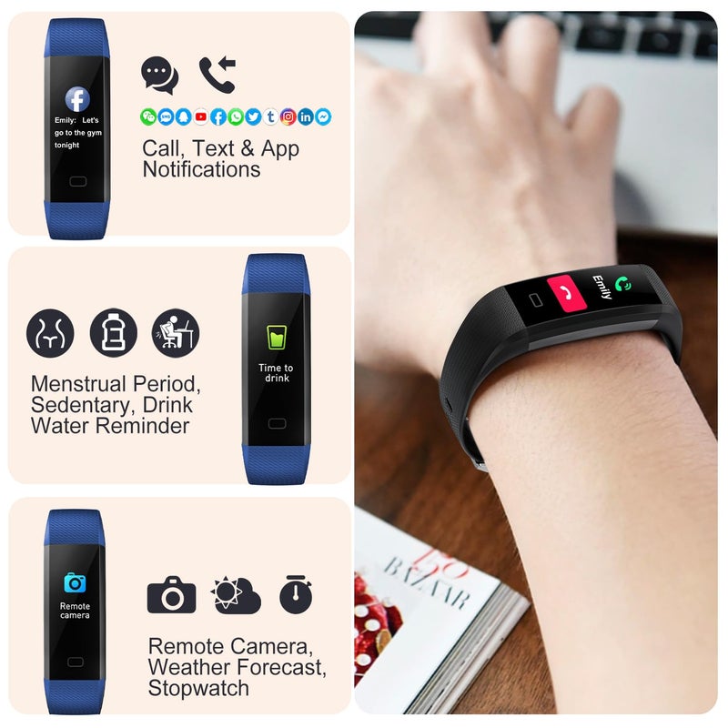 ENGERWALL Fitness Tracker with Step Counter/Calories/Stopwatch, Activity Tracker with Heart Rate Monitor, IP68, Health Tracker with Sleep Tracker, Smartwatch, Pedometer Watch for Women Men Kids - Image 5