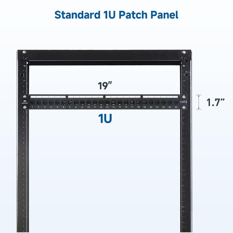 Cable Matters 1U 19-Inch 24-Port 10Gbps Cat6 Ethernet Patch Panel with Inline Keystone and Cable Management Bar, Rackmount or Wall Mount Network Patch Panel - Image 5