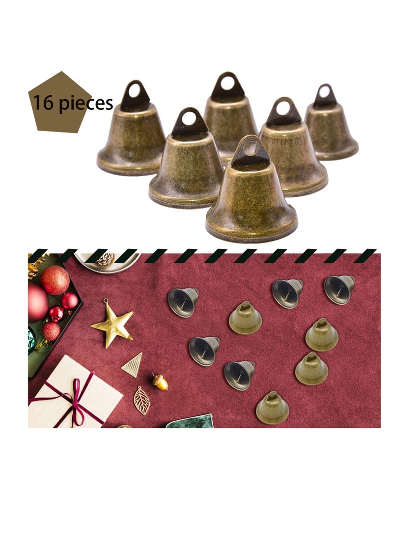 Beauenty 16PCS Vintage Jingle Bell, Antique Decorative Tone Copper Bell for Pet Dog Cat Pendants  - Image 5