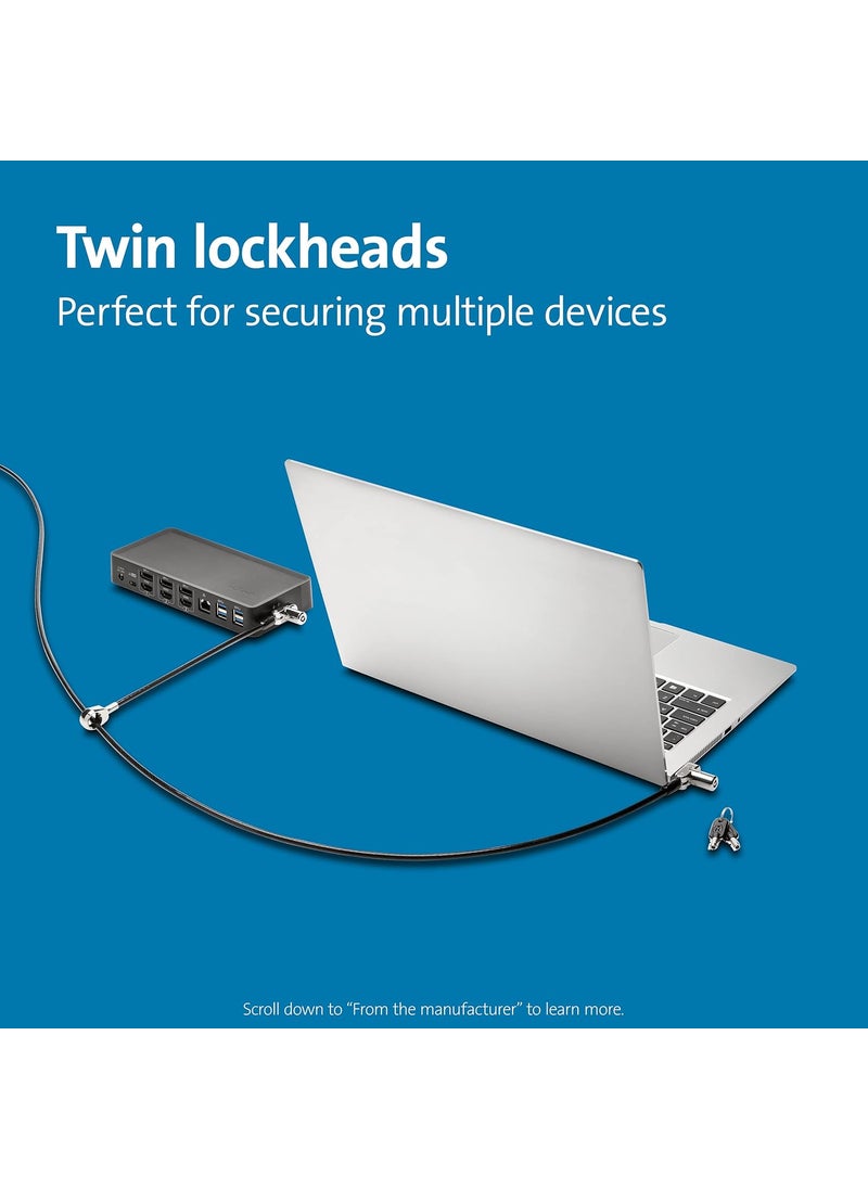 Kensington Kensington Universal 3in1 Keyed Cable Lock  Twin Lockheads for Laptops  Other Devices K63380WW  - Image 2