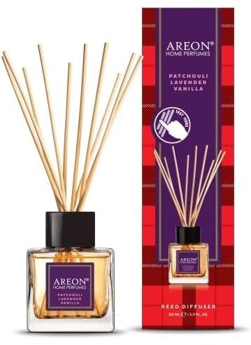 Areon Areon Home Luxury Perfume Reed Diffuser  10 Rattan Reeds Patchouli Lavender Vanilla 50 ml 