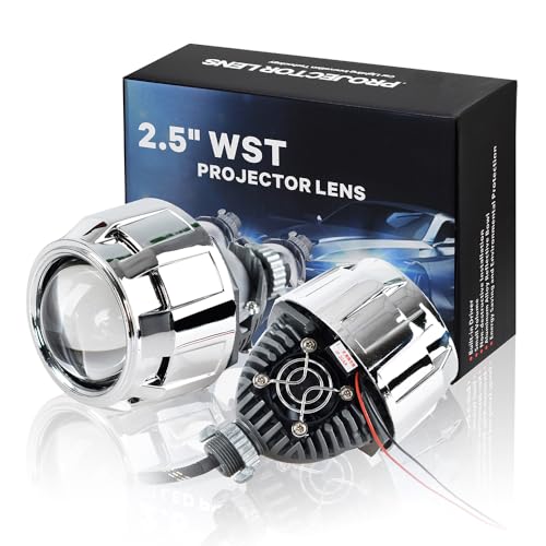 YUFANYA 2.5 Inch Bi LED Projector Lens with Hi/Lo Beam,70W 20,000LM 6000K White,Sliver Shrouds Mask,Fit H4 H7 9005 HB3 9006 HB4 Car Motorcycle Headlight Retrofit - Image 1