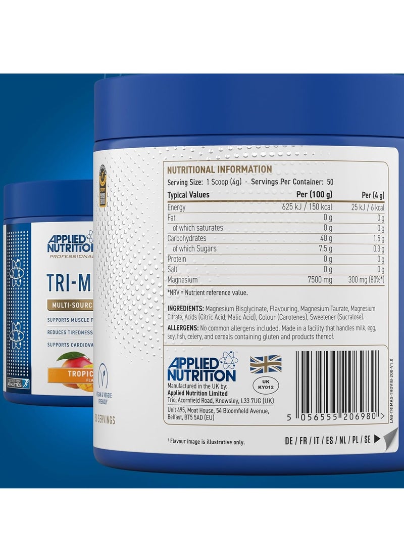Applied Nutrition Tri-Magnesium Powder 200g – Tropical Vibes Flavor – Supports Muscle Function, Bone Strength & Better Sleep  - Image 4