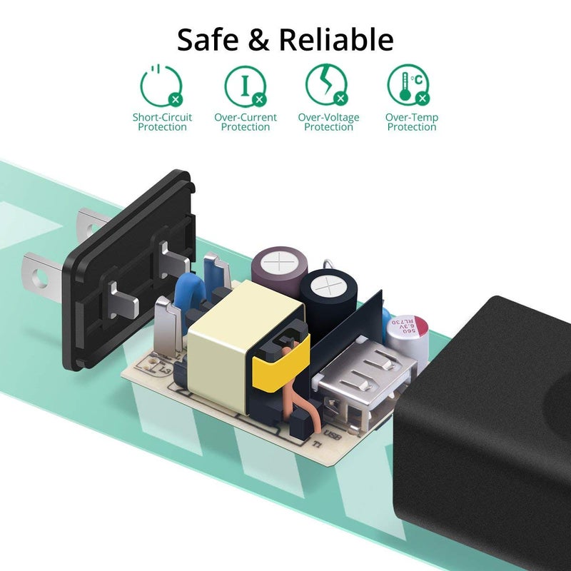 fonken USB Wall Charger, FONKEN 5V 2A Power Adapter Universal Travel Charger USB Plug Cell Phone Charger Block Cube Compatible with iPhone, iPad, Google Nexus, Samsung, LG, HTC, Moto and More - Image 3