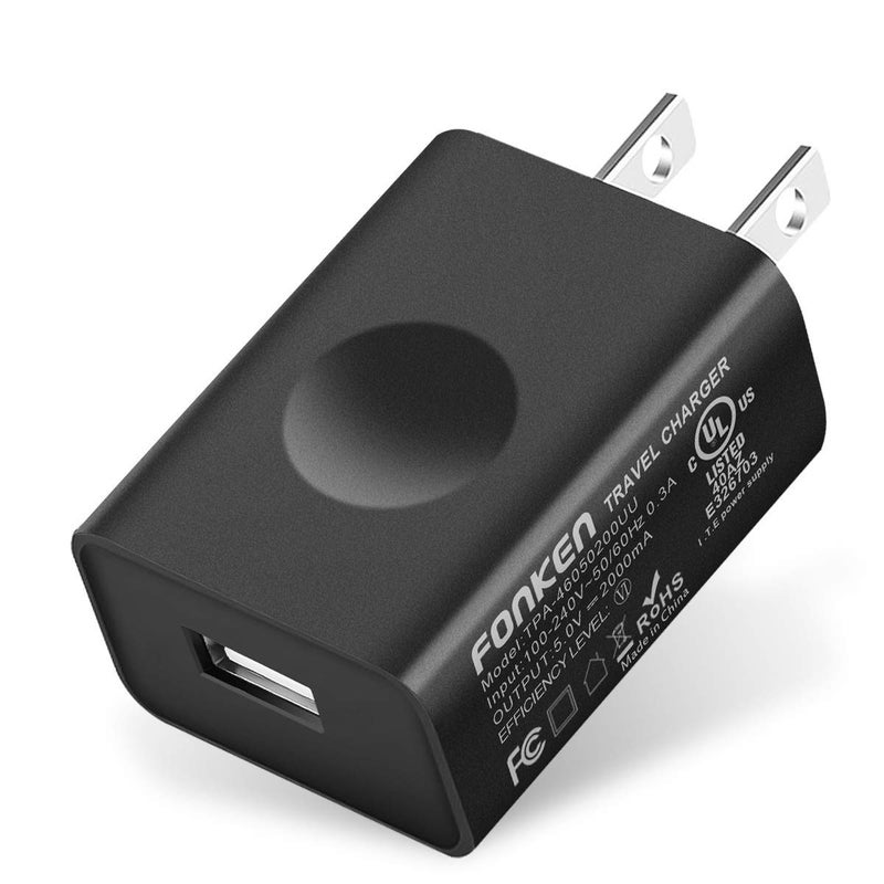 fonken USB Wall Charger, FONKEN 5V 2A Power Adapter Universal Travel Charger USB Plug Cell Phone Charger Block Cube Compatible with iPhone, iPad, Google Nexus, Samsung, LG, HTC, Moto and More - Image 1