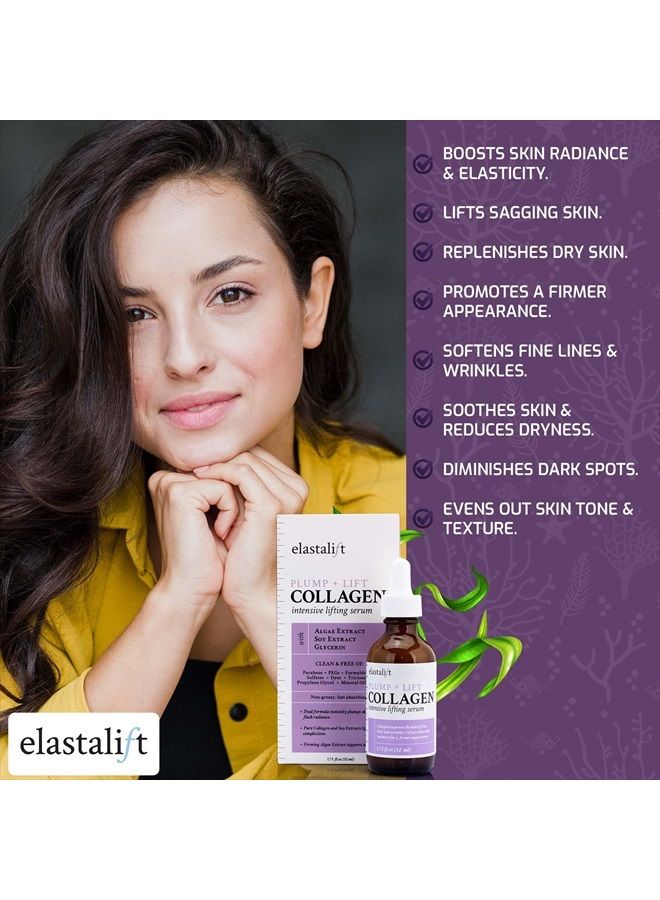 elastalift Collagen Facial Serum Lifting, Plumping, & Firming Collagen Serum For Face Improves Elasticity, Evens Skin Tone, Plumps, & Lifts Sagging Skin, Non-Greasy Wrinkle Serum (1.75 Fl Oz) - Image 3
