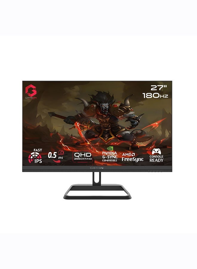 27" Inch Gaming Monitor Midnight Pro-Series (2560x1440) 2K QHD Fast IPS, 180Hz Refresh Rate, MPRT 0.3ms Response Time, 2.1 HDMI (Support PS5) GOM27QHD180IPS | Black
