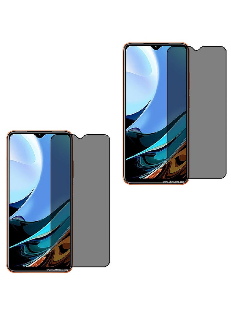 2 قطع واقي شاشة زجاجي مقسى مضاد للتجسس مصمم لهاتف Xiaomi Redmi 9T تغطية كاملة للشاشة وخالي من الفقاعات - Image 1