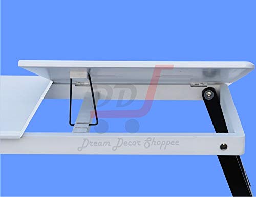 DDS Dream Decor Shoppee Portable Laptop Table Adjustable Height with 1 Drawer (White) - Image 4