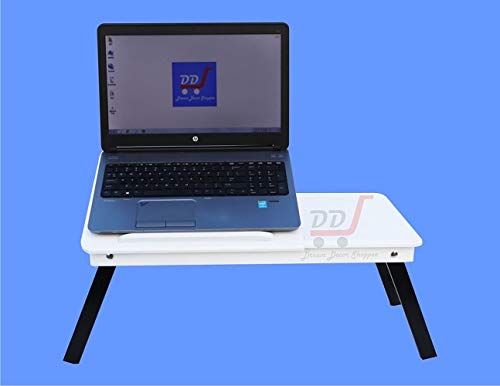 DDS Dream Decor Shoppee Portable Laptop Table Adjustable Height with 1 Drawer (White) - Image 3