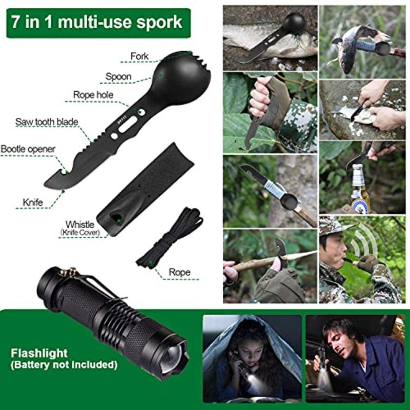 Survival Kit 35 in 1, First Aid Kit, Survival Gear, Christmas Birthday Gifts for Men Boyfriend Him Husband Camping, Hiking, Hunting, Fishing1 - Image 3