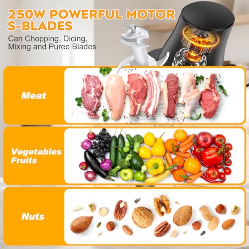 TURNRISE Electric Chicken Shredder Tool: 250W Multifunctional Press-to-Operate Meat Shredder Tool with Large Capacity - Meat Grinder for Chicken Breast, Meats, Fruits, Vegetables, Nuts (Black) - Image 5