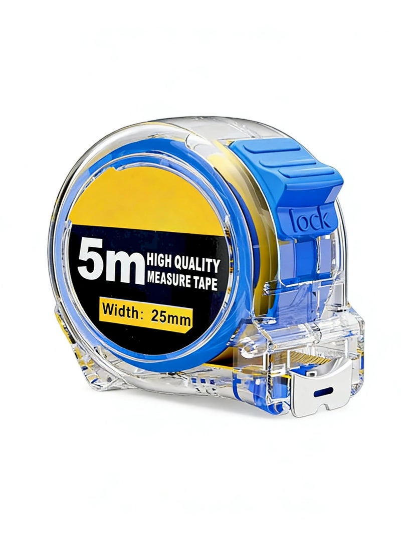 Tape Measure 5M 16FT, High Precision Professional Tape Measure with Magnetic Hook and Wide Tape Measure, Imperial and Metric Measurements, Retractable Professional Tape Measure (Blue) - Image 1
