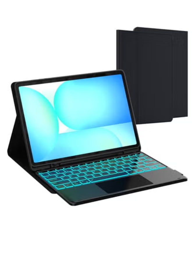 Keyboard case for 13.1-inch tablets: 7-color backlit detachable smart tablet keyboard case with touchpad - 13.1-inch keyboard case with stylus holder - Image 1