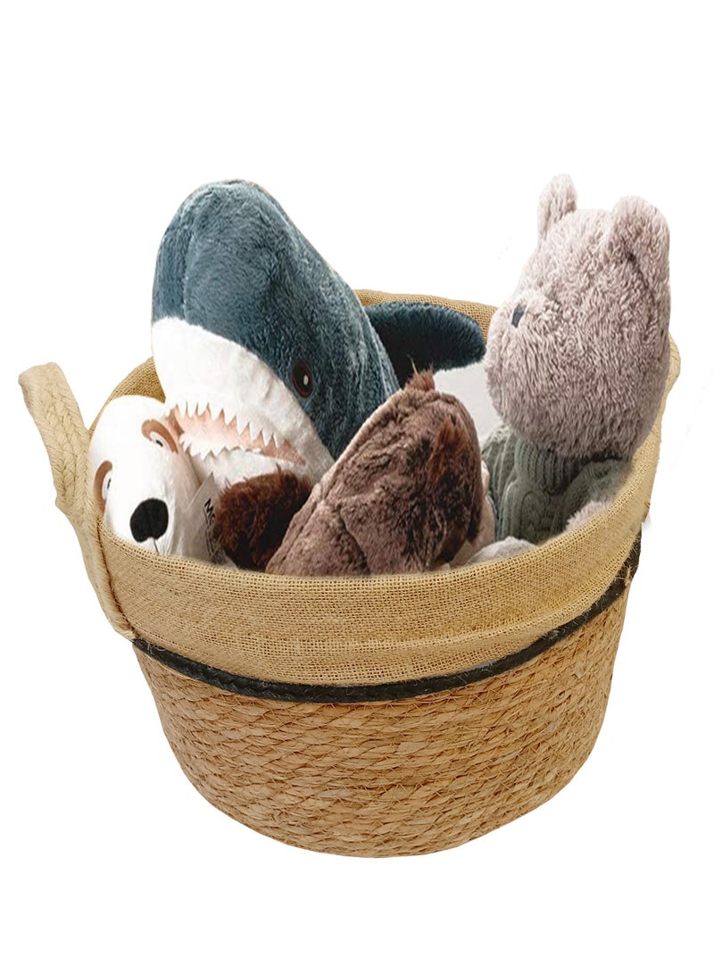 YINZUO Storage Baskets With handle Natural Jute Seagrass for Storage laundry, Baby Toy Storage set of 4  - Image 4