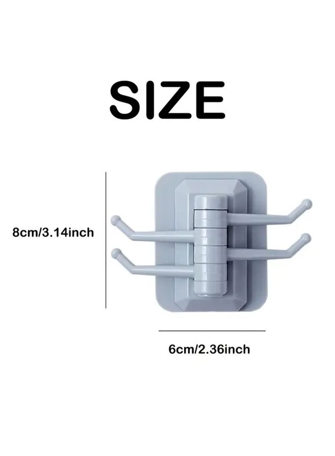 Blue 4 Arm Rotating Wall Hooks 180 Degree Spinning Heavy Duty Damage Free Adhesive Hooks 1pc - Image 5