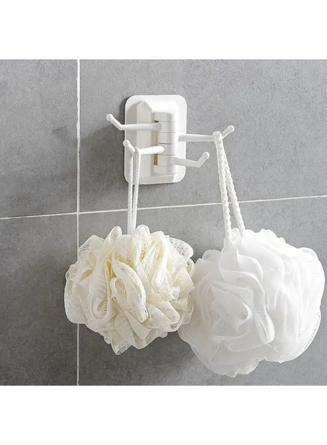 Blue 4 Arm Rotating Wall Hooks 180 Degree Spinning Heavy Duty Damage Free Adhesive Hooks 1pc - Image 4
