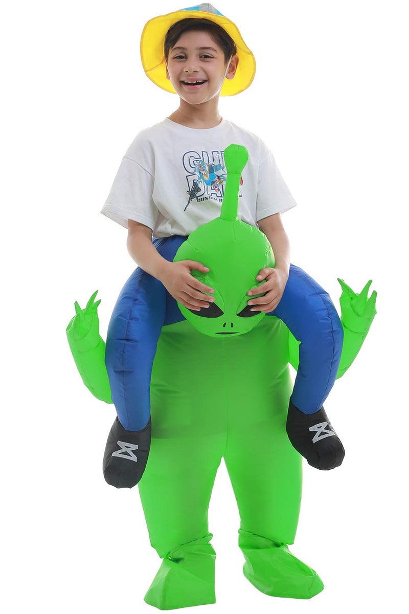 Double Couple Inflatable Alien Dinosaur Costume Halloween Blow up Costumes for Adult Kids - Image 3