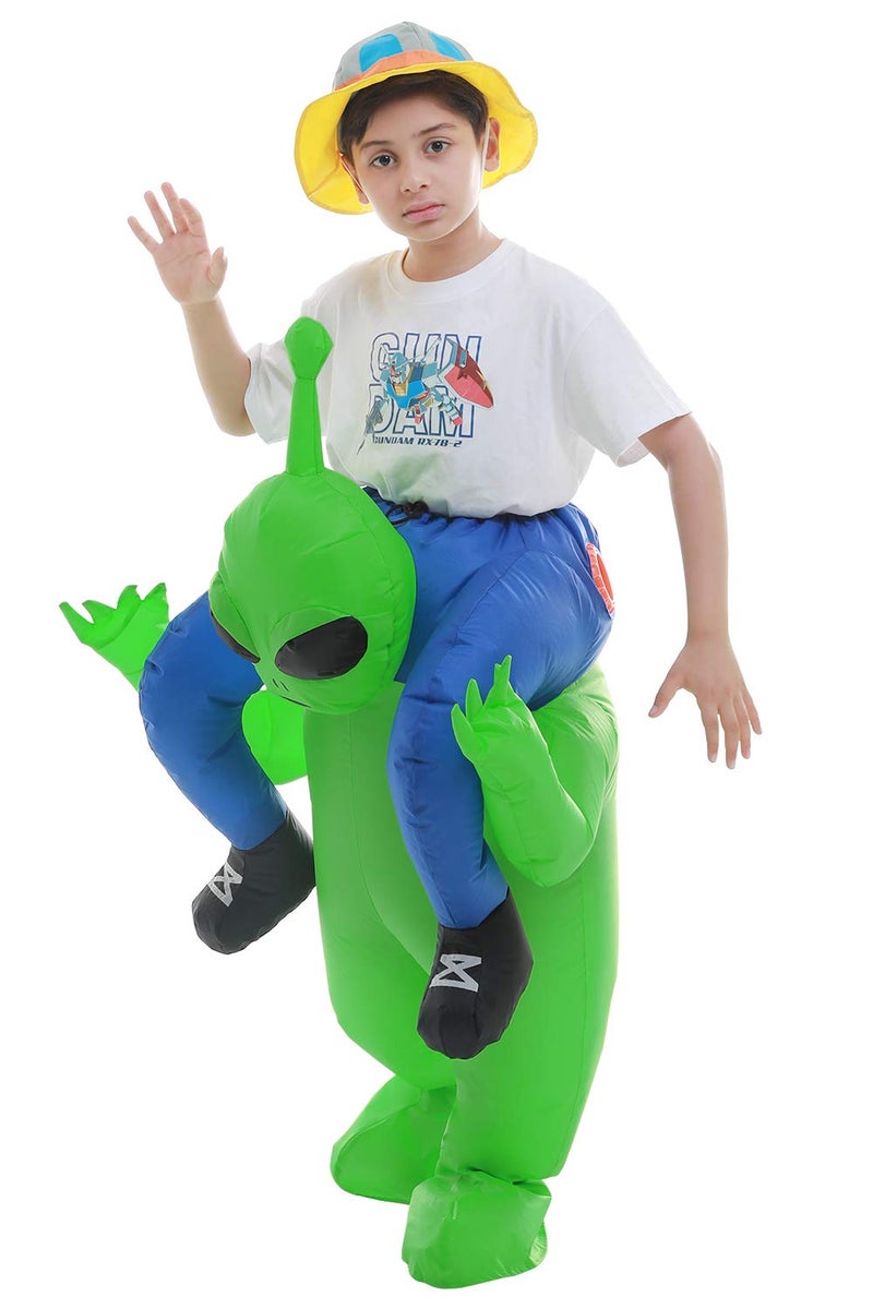 Double Couple Inflatable Alien Dinosaur Costume Halloween Blow up Costumes for Adult Kids - Image 2