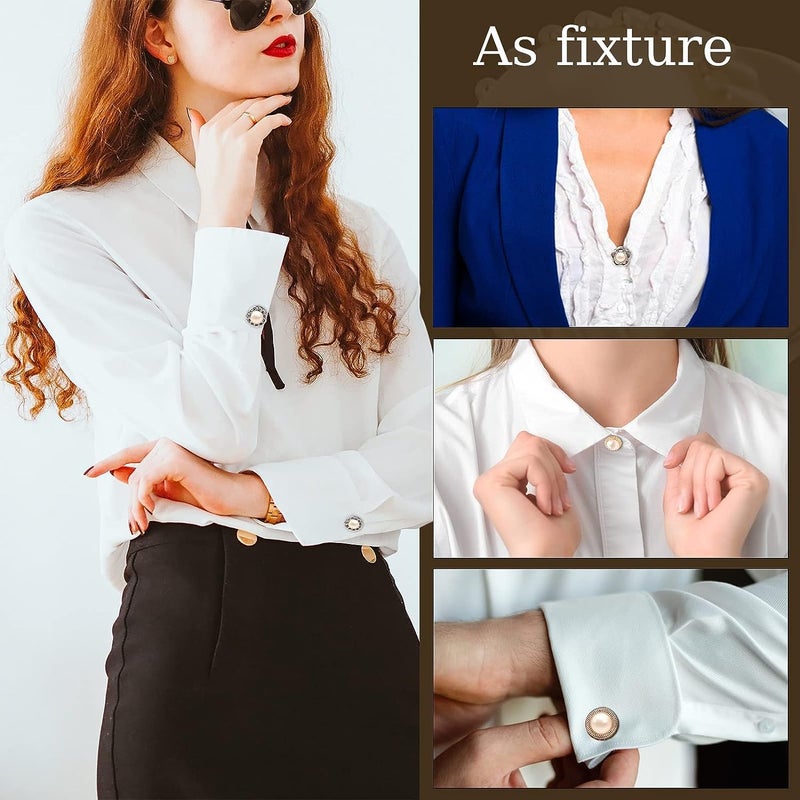 HEAVY DRIVER ® 20pcs Brooch Pins for Women - Cover Up Button Pins Instant Button Jeans & Shirt Safety Brooch Enamel Modesty Pins Pearl Brooch Buttons for DIY Clothing Dress Coat - Image 3