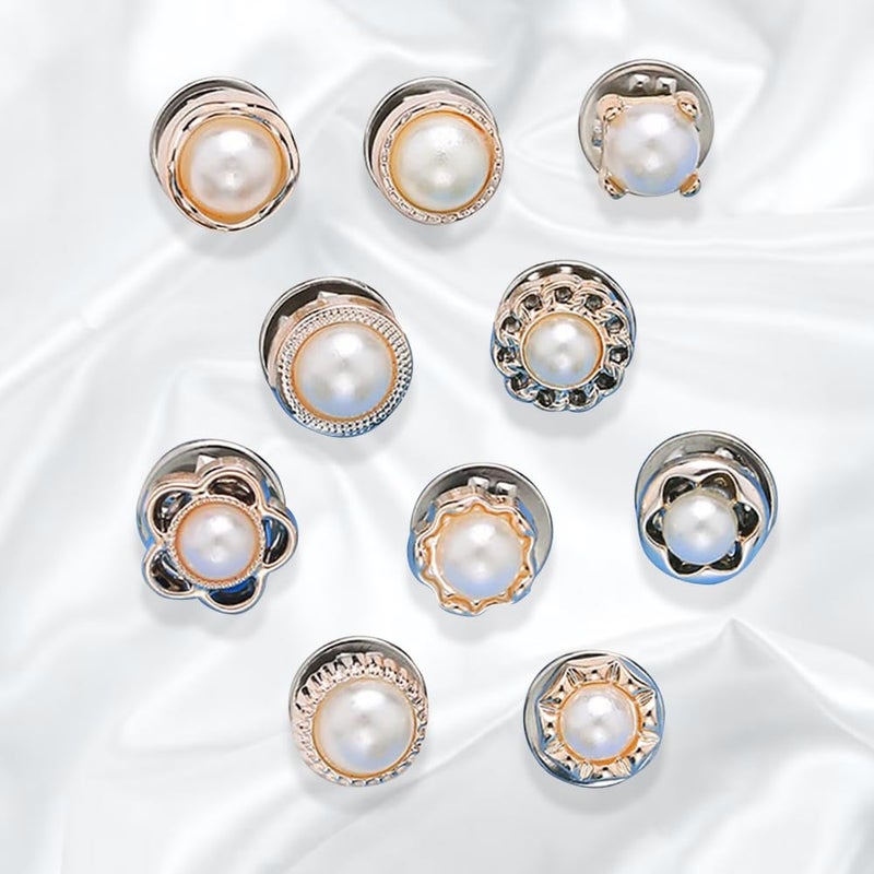 HEAVY DRIVER ® 20pcs Brooch Pins for Women - Cover Up Button Pins Instant Button Jeans & Shirt Safety Brooch Enamel Modesty Pins Pearl Brooch Buttons for DIY Clothing Dress Coat - Image 4