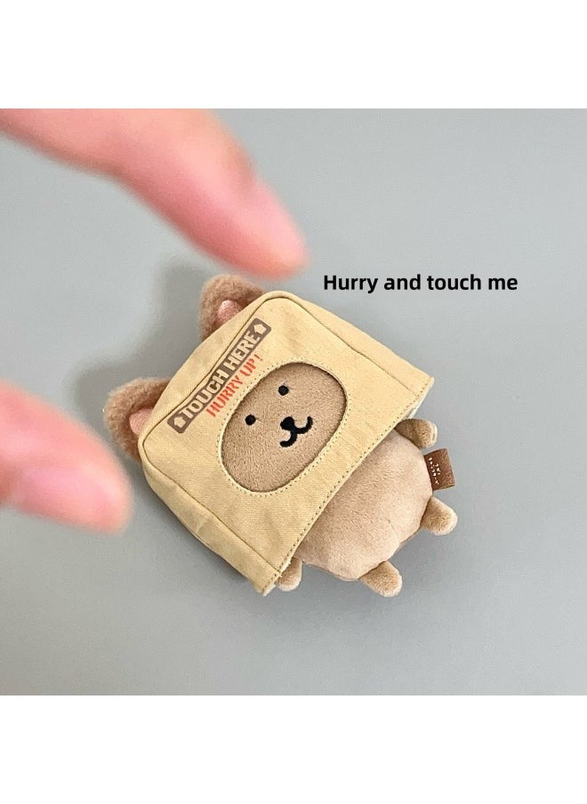 null - Cosmos Store X Problem Small Animal 10cm Joint Headgear Self-Mockery Bear Chiikawa Nunu Cotton Doll-Specifications:10cm-Color:(ready Stock) Paper Bag Kitten Headgear - Image 1