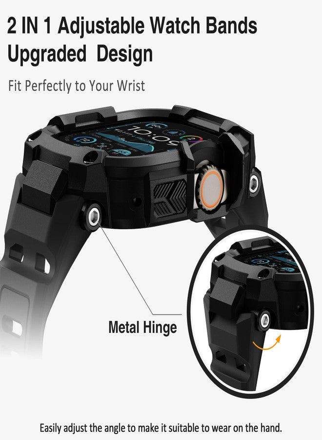 ULTIMAL Rugged Band with Case for Apple Watch 49mm, Military-Grade Shockproof Protective Strap for Men, All-in-One Outdoor Sport Watch Band Compatible with Apple watch Ultra 3/2/1 (Black) - Image 5