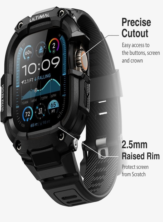ULTIMAL Rugged Band with Case for Apple Watch 49mm, Military-Grade Shockproof Protective Strap for Men, All-in-One Outdoor Sport Watch Band Compatible with Apple watch Ultra 3/2/1 (Black) - Image 4