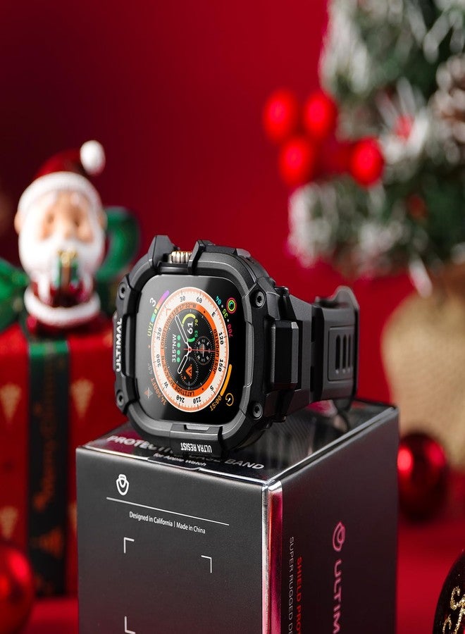 ULTIMAL Rugged Band with Case for Apple Watch 49mm, Military-Grade Shockproof Protective Strap for Men, All-in-One Outdoor Sport Watch Band Compatible with Apple watch Ultra 3/2/1 (Black) - Image 2