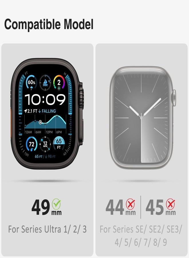 ULTIMAL Rugged Band with Case for Apple Watch 49mm, Military-Grade Shockproof Protective Strap for Men, All-in-One Outdoor Sport Watch Band Compatible with Apple watch Ultra 3/2/1 (Black) - Image 3