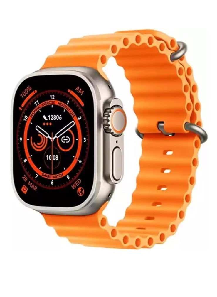 W&O - W&O x8 Ultra Max Smart Watch Series 8 NFC Body Temperature Monitor Bluetooth Call Wireless charging Touch Screen 2.02" HD Screen 485*520 Pixels - Wearfit PRO IOS & android for men and women - Image 1