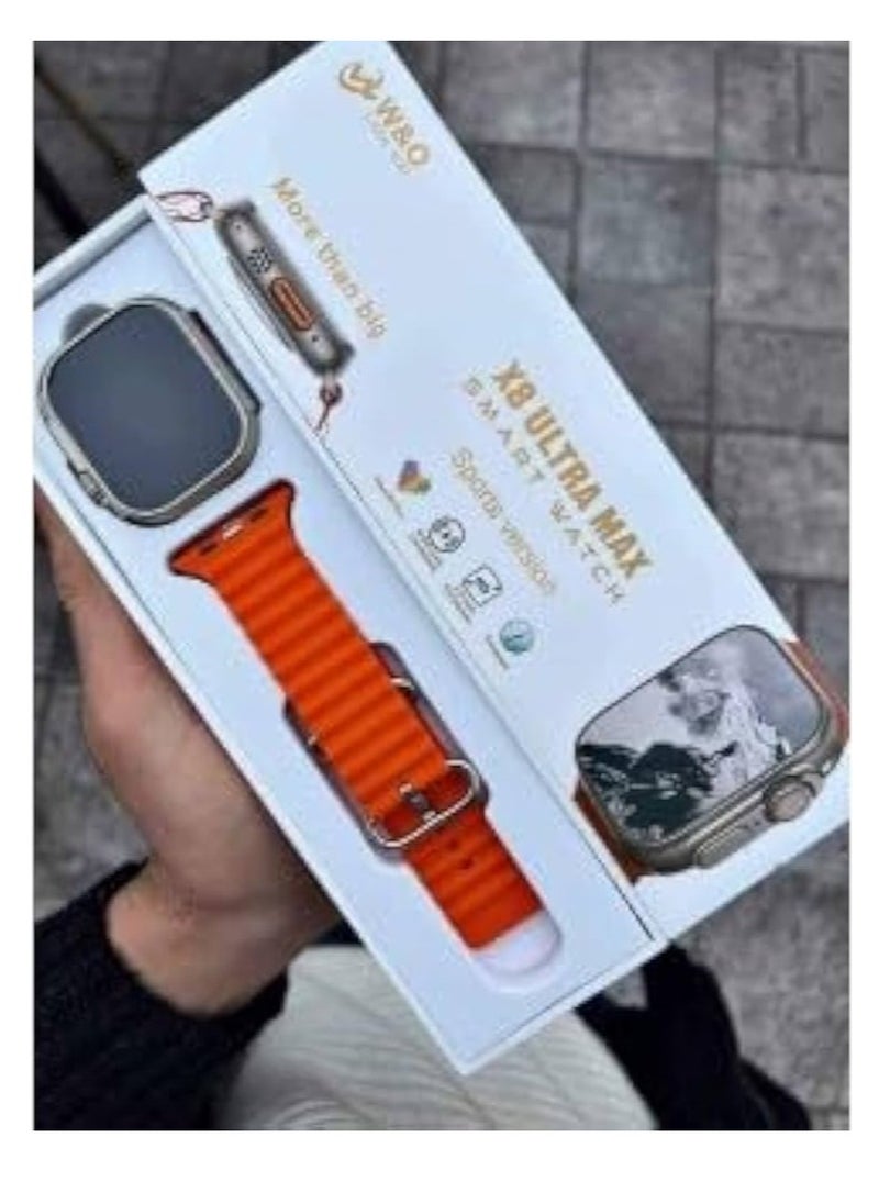 W&O - W&O x8 Ultra Max Smart Watch Series 8 NFC Body Temperature Monitor Bluetooth Call Wireless charging Touch Screen 2.02" HD Screen 485*520 Pixels - Wearfit PRO IOS & android for men and women - Image 1